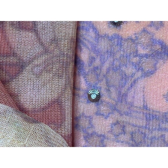 Y2K ALPHONSE MUCHA Art NOUVEAU Print Mesh Long Sleeve Blouse W/Rhinestones. XS-S - Picture 9 of 16